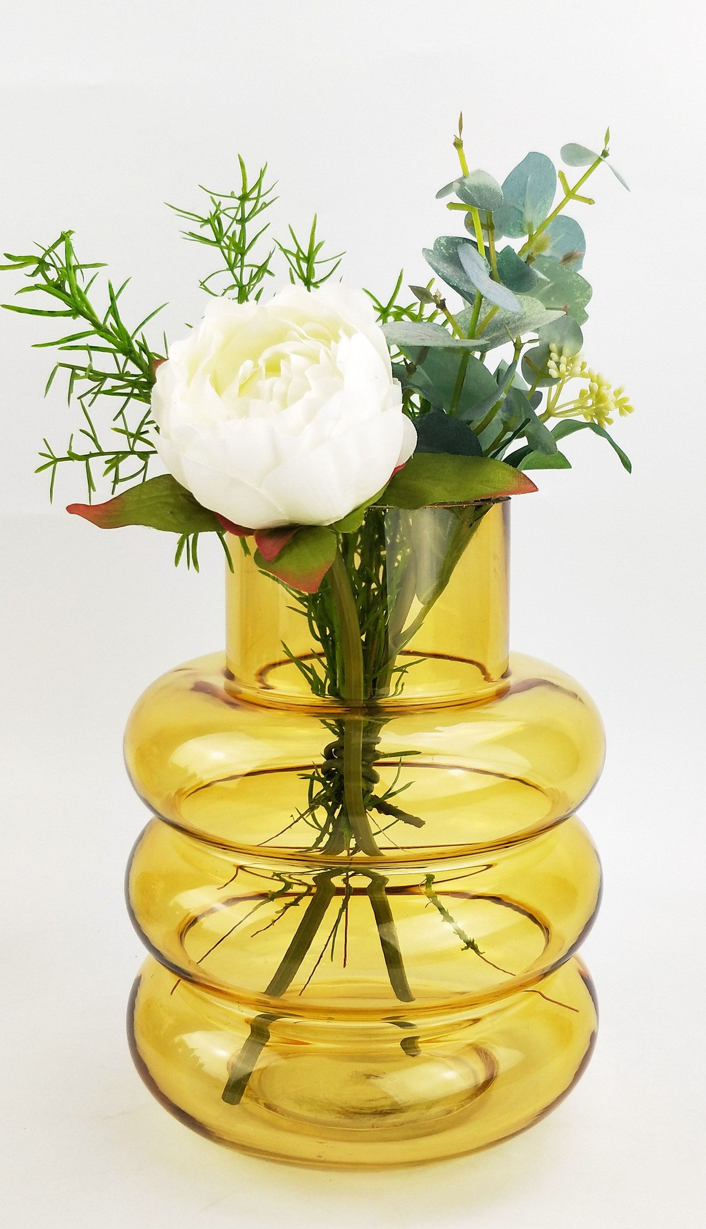 Tommy Ring Glass Vase Amber