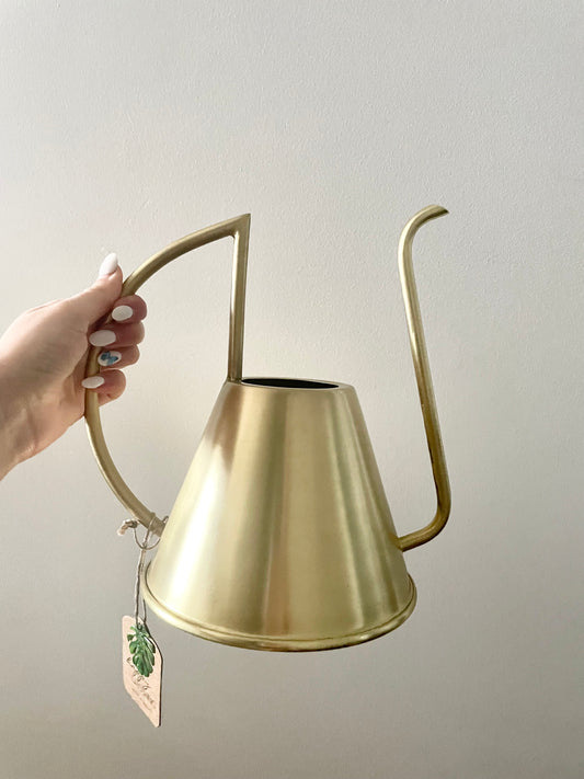 Metal Watering Can in Gold